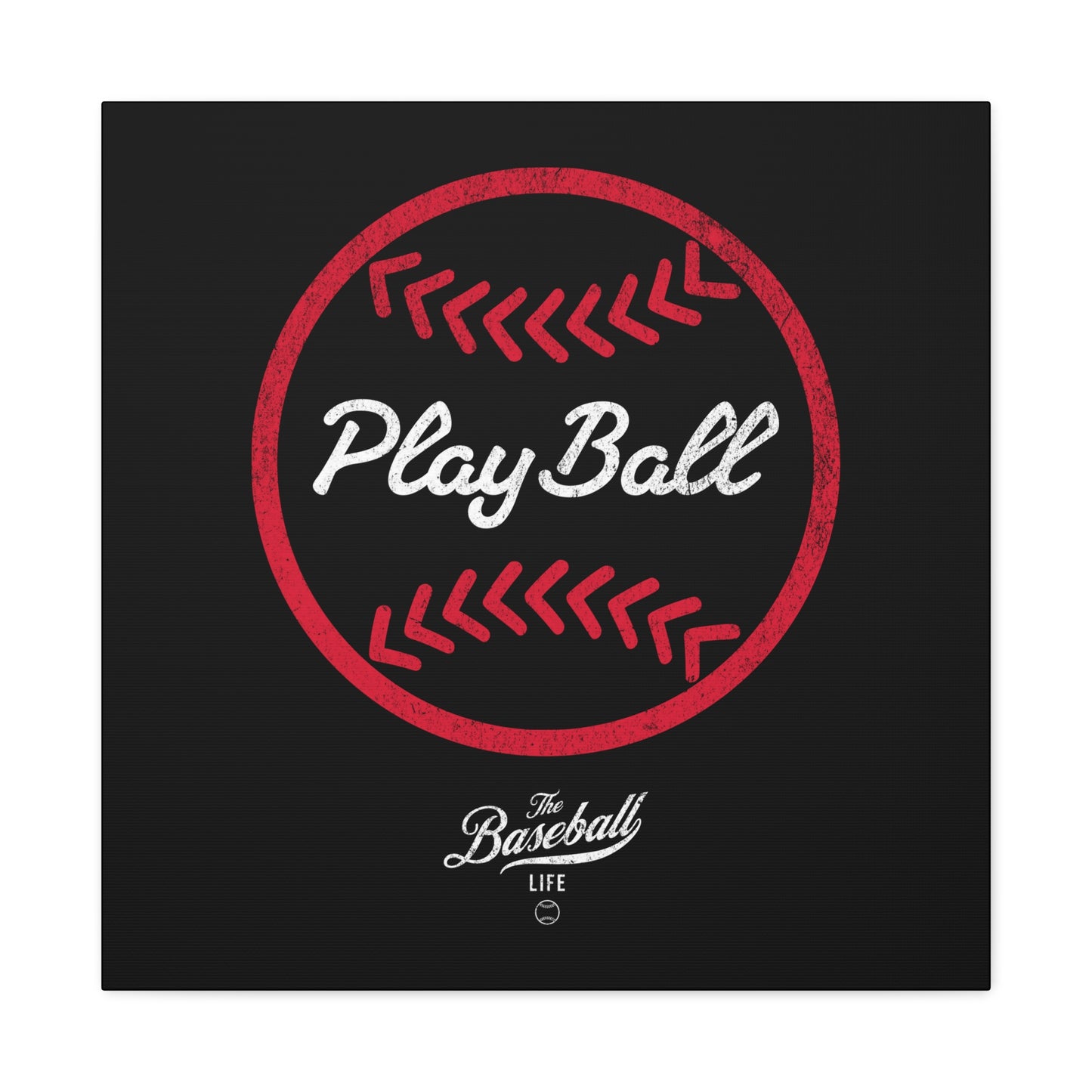 Play Ball Graphic Baseball Wall Art Canvas_Black