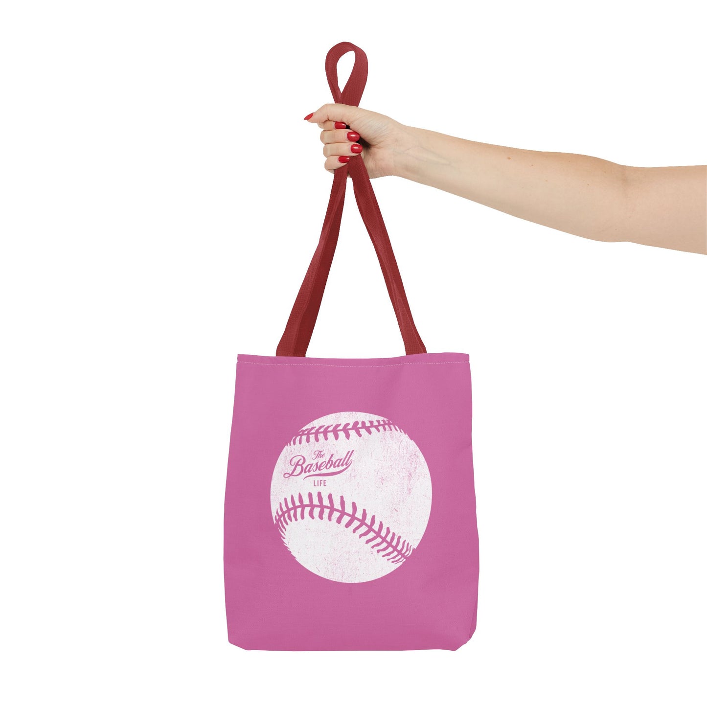 Weathered Baseball Tote Bag_Bubble Gum