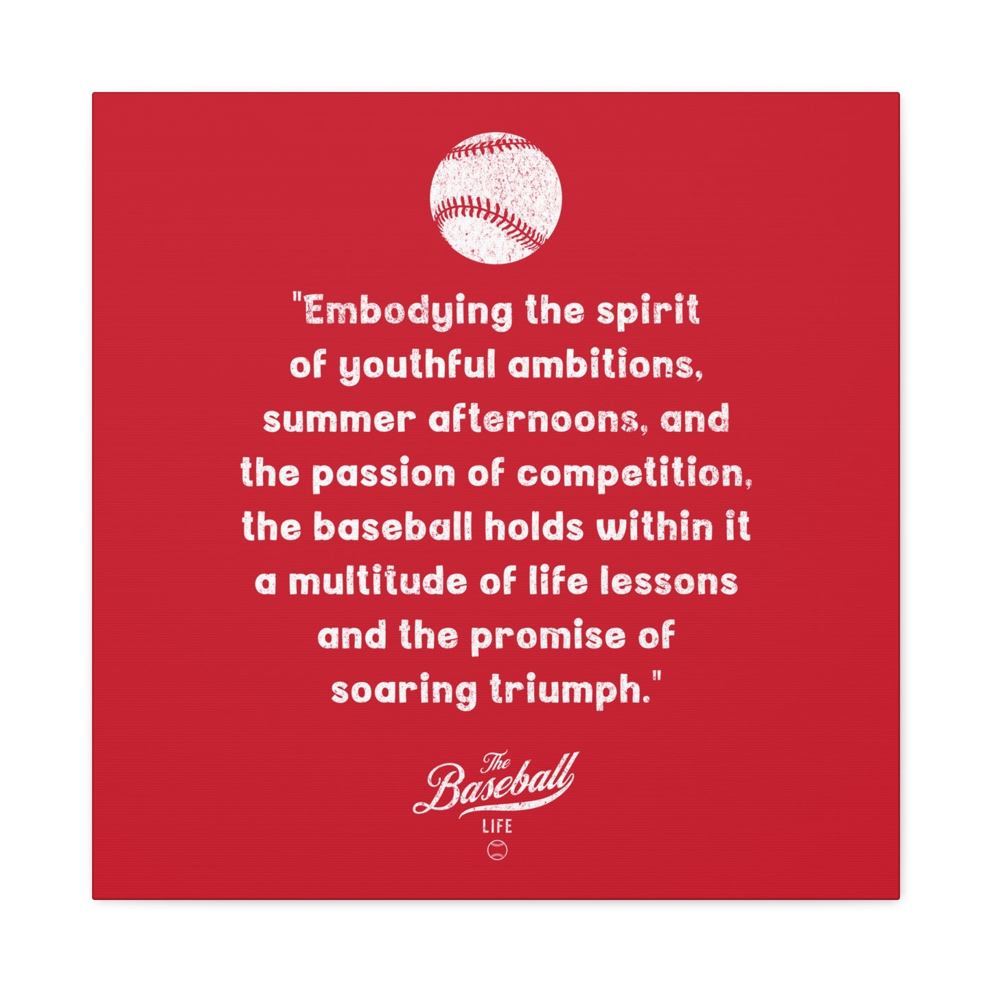 The Baseball Life "Verse" Wall Art Canvas_Red