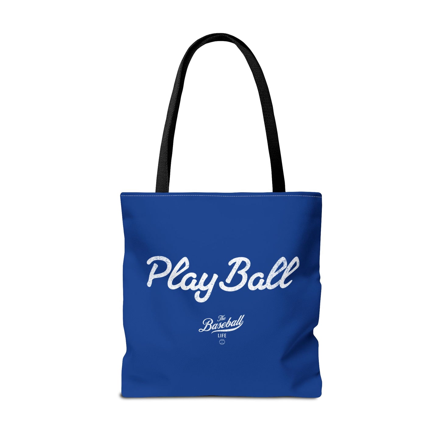 Play Ball Tote Bag_Royal Blue with White Print