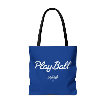 Play Ball Tote Bag_Royal Blue with White Print