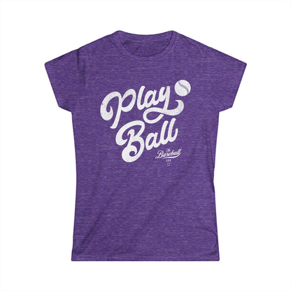 Women's Play Ball Script Baseball T-Shirt