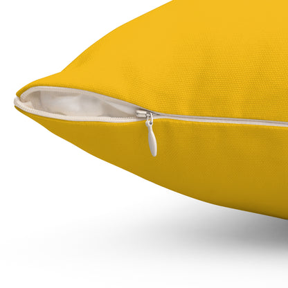 The Baseball Life Accent Pillow_Yellow w Navy Print