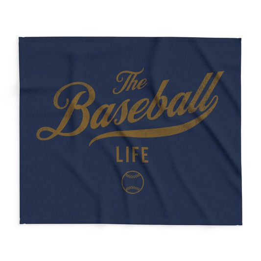 Fleece Blanket_Navy w Old Gold Print