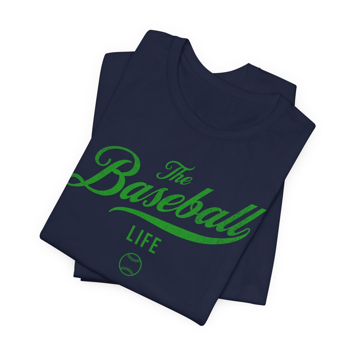 The Baseball Life Classic Script T-Shirt_Green Print
