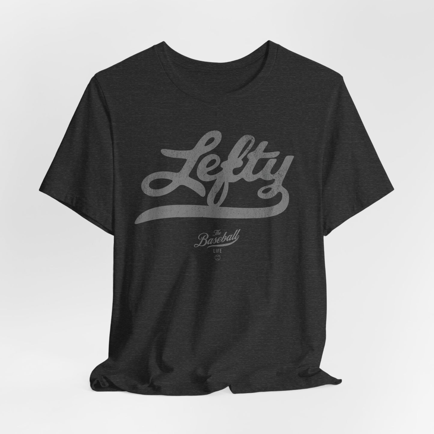 Lefty Baseball T-Shirt - Charcoal Gray Print