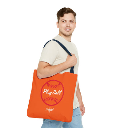 Baseball Icon Play Ball Tote Bag_Orange