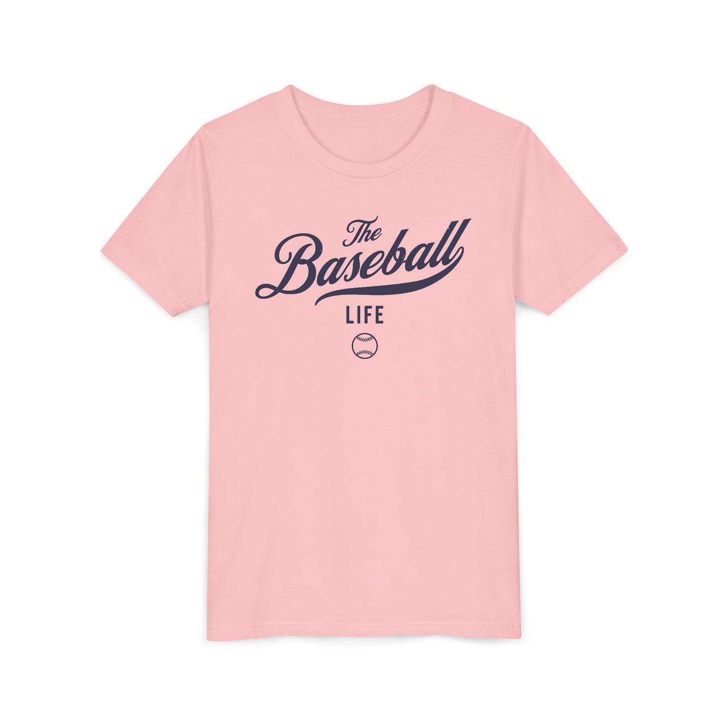 Youth The Baseball Life Classic Script T-Shirt_Navy Print