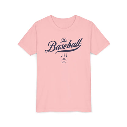 Youth The Baseball Life Classic Script T-Shirt_Navy Print