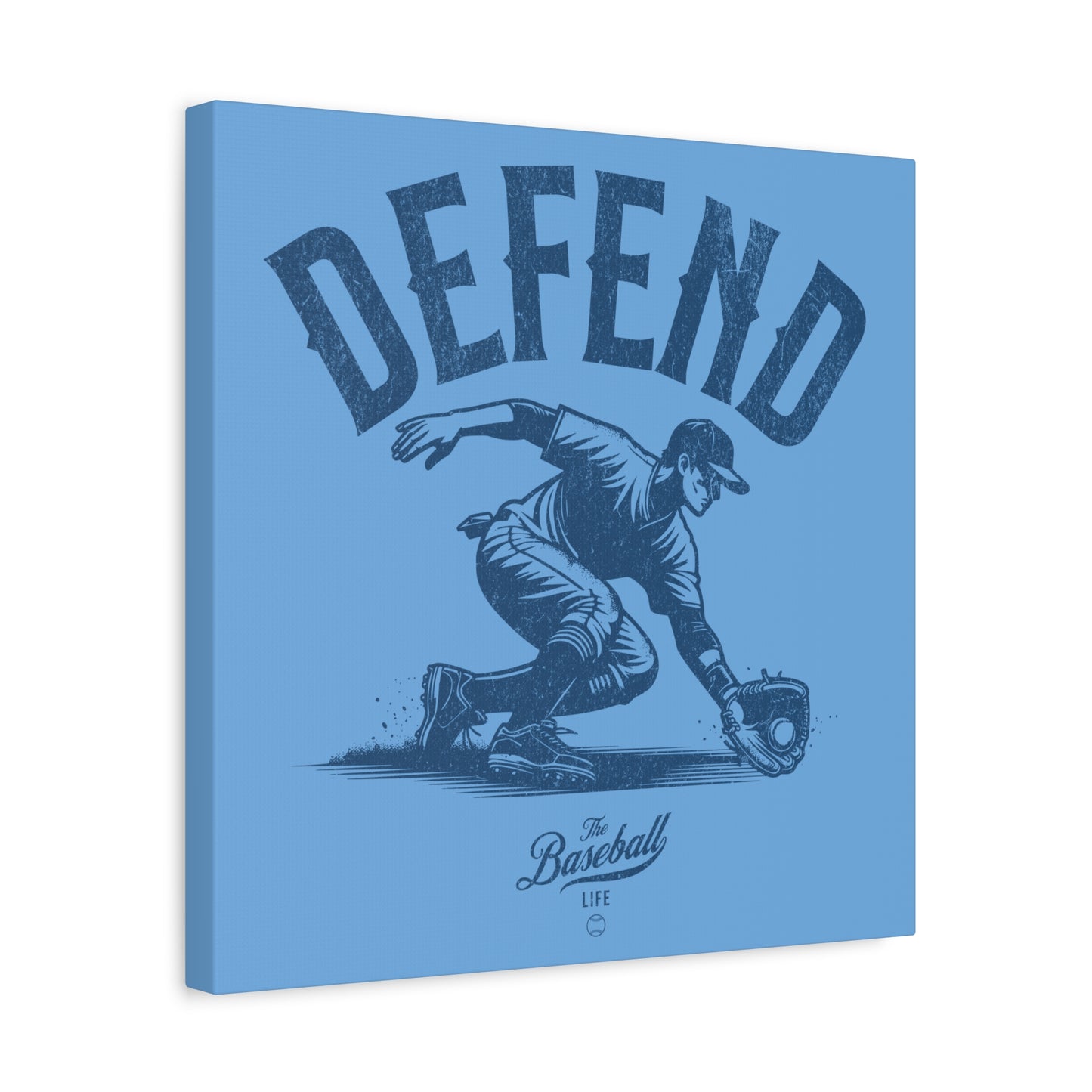Defend Infielder Wall Art Canvas_Carolina Blue