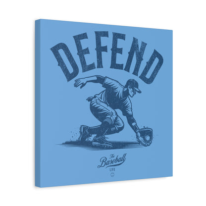 Defend Infielder Wall Art Canvas_Carolina Blue