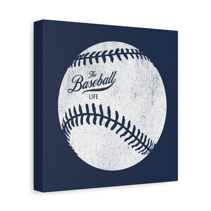 Weathered Baseball Wall Art Canvas_Navy