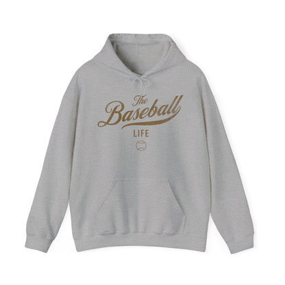 The Baseball Life Hoodie_Old Gold Print