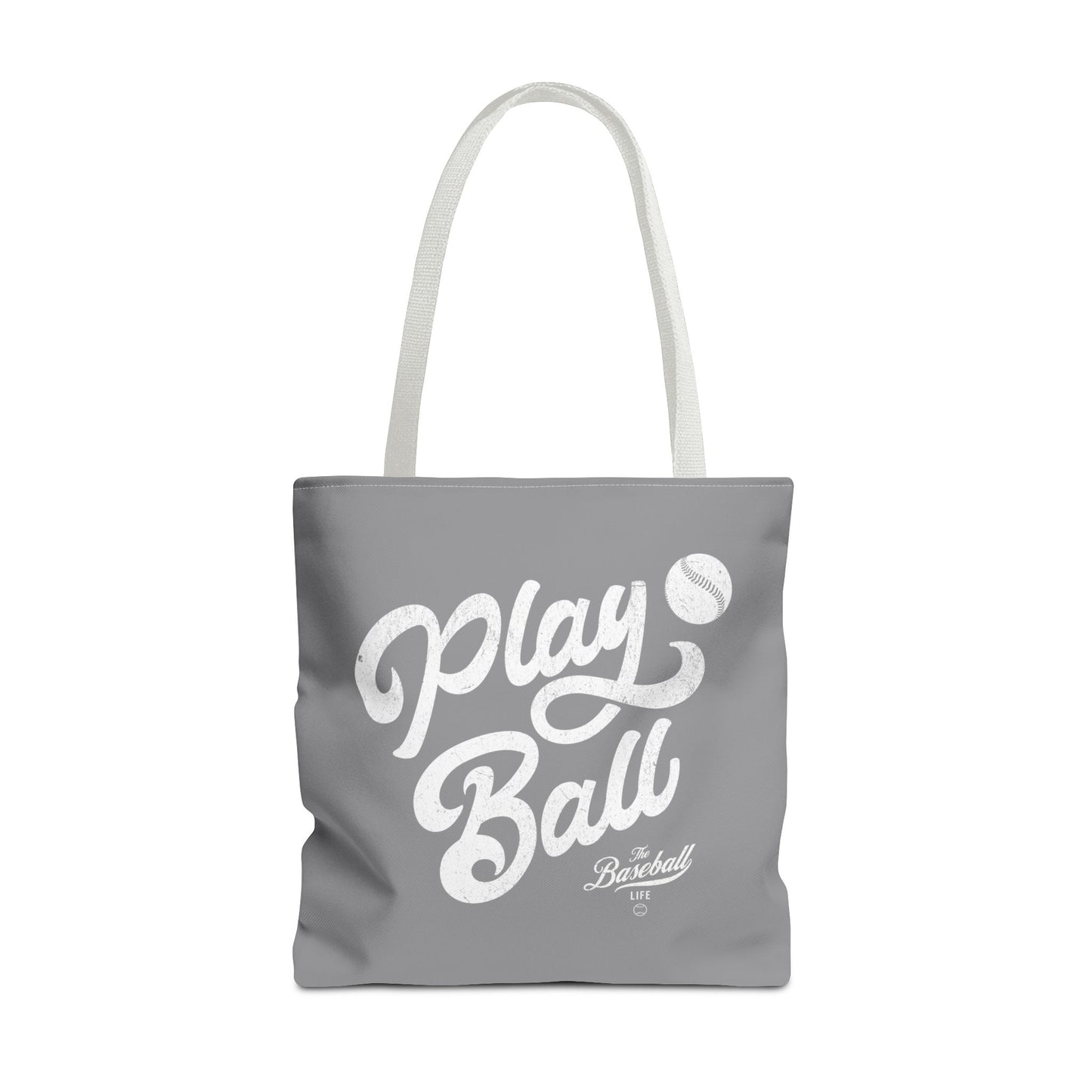 Play Ball Script Tote Bag_Medium Gray