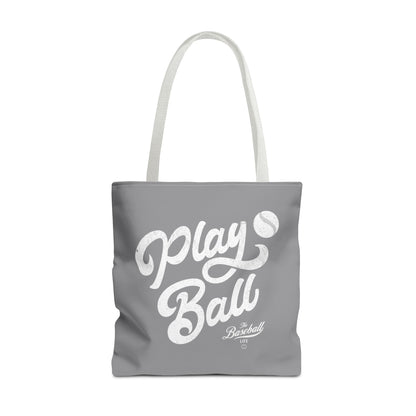 Play Ball Script Tote Bag_Medium Gray
