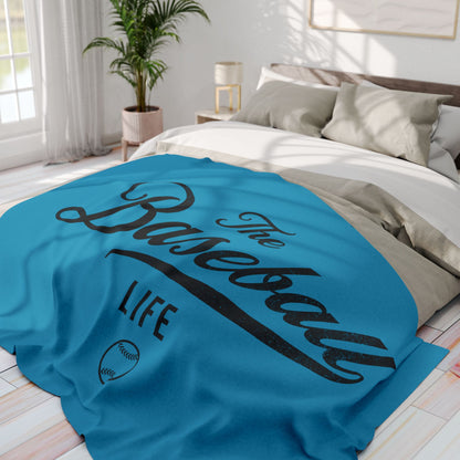 Fleece Blanket_Turquoise w Black Print
