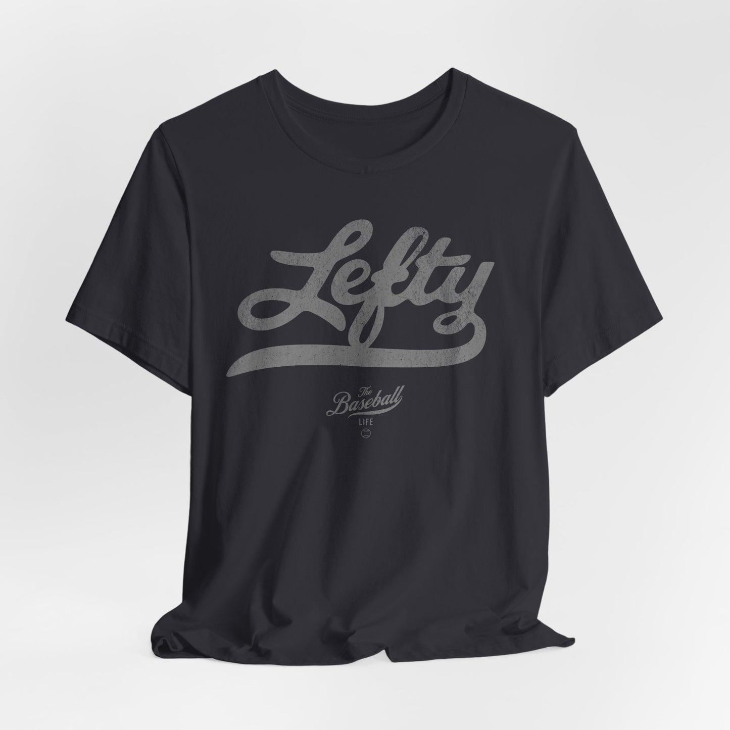 Lefty Baseball T-Shirt - Charcoal Gray Print