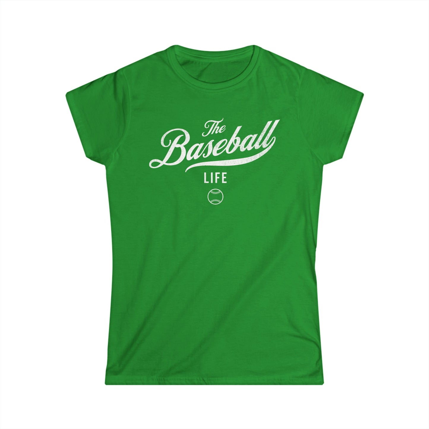 The Baseball Life Classic Script Tee_Women's_White Print