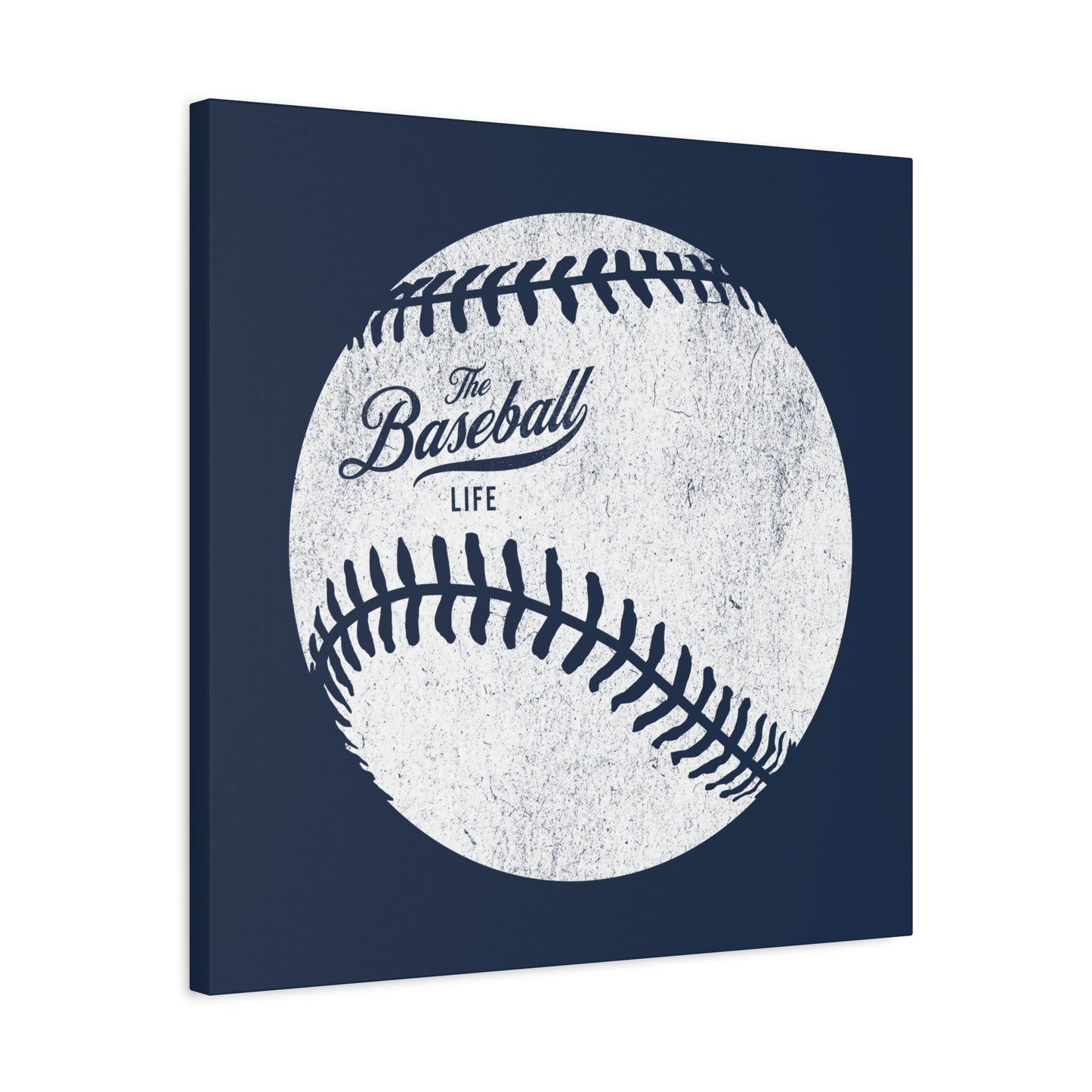 Weathered Baseball Wall Art Canvas_Navy