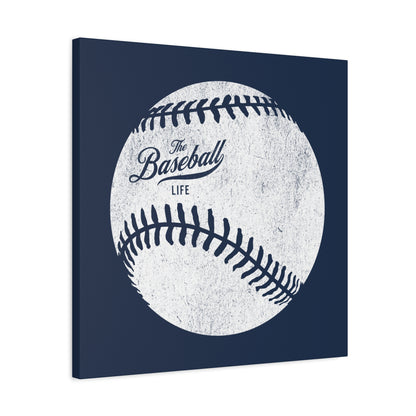 Weathered Baseball Wall Art Canvas_Navy