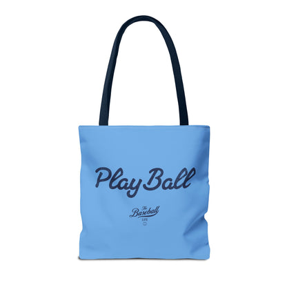 Play Ball Tote Bag_Carolina Blue with Navy Print
