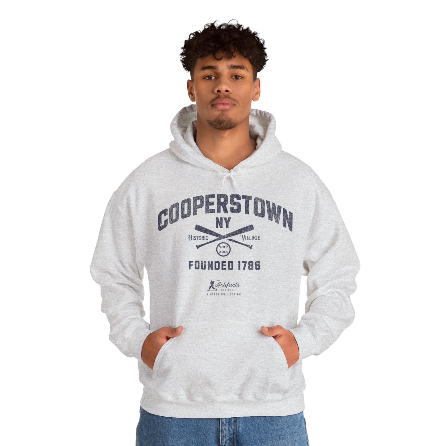 Cooperstown, NY Hoodie - Navy Print