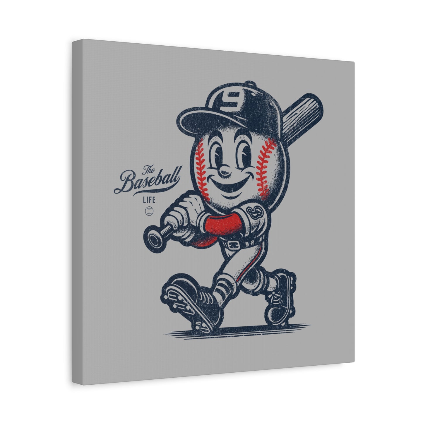 Mr. Baseball Mascot Batter Up! Wall Art Canvas
