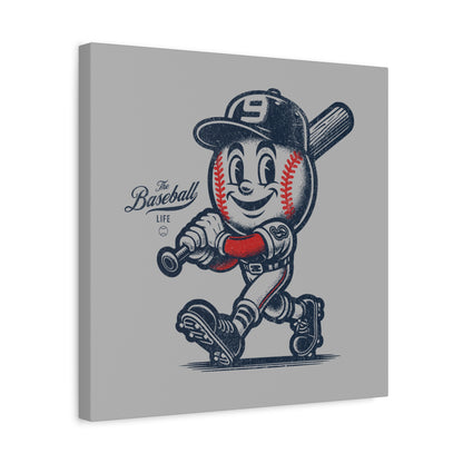 Mr. Baseball Mascot Batter Up! Wall Art Canvas