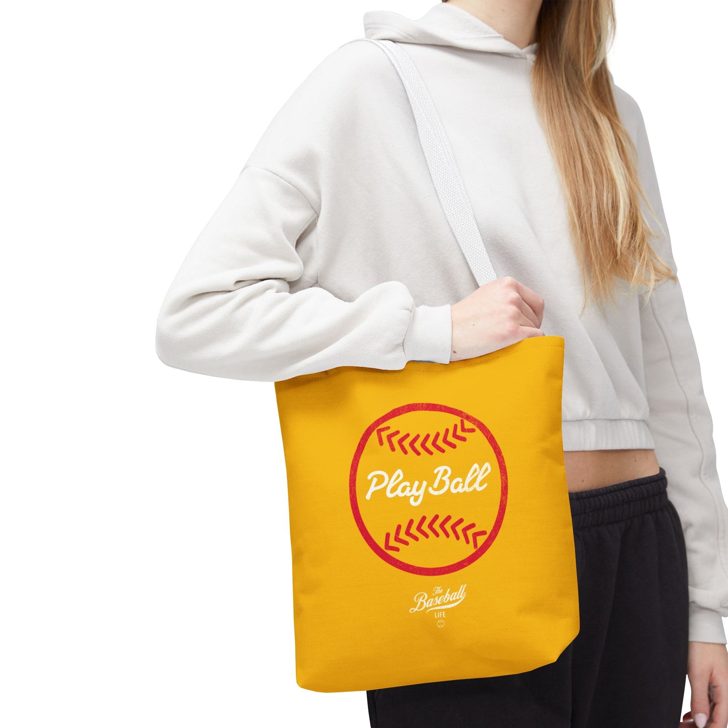 Baseball Icon Play Ball Tote Bag_Yellow Gold