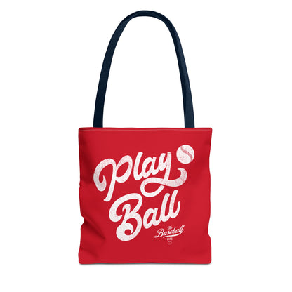 Play Ball Script Tote Bag