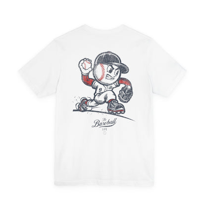 Mr. Baseball Mascot Pitching T-Shirt