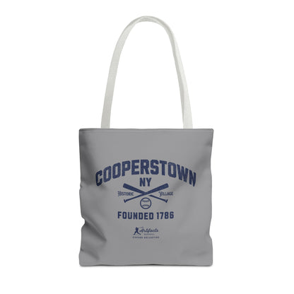 Cooperstown, NY Tote Bag_Gray w Navy Print