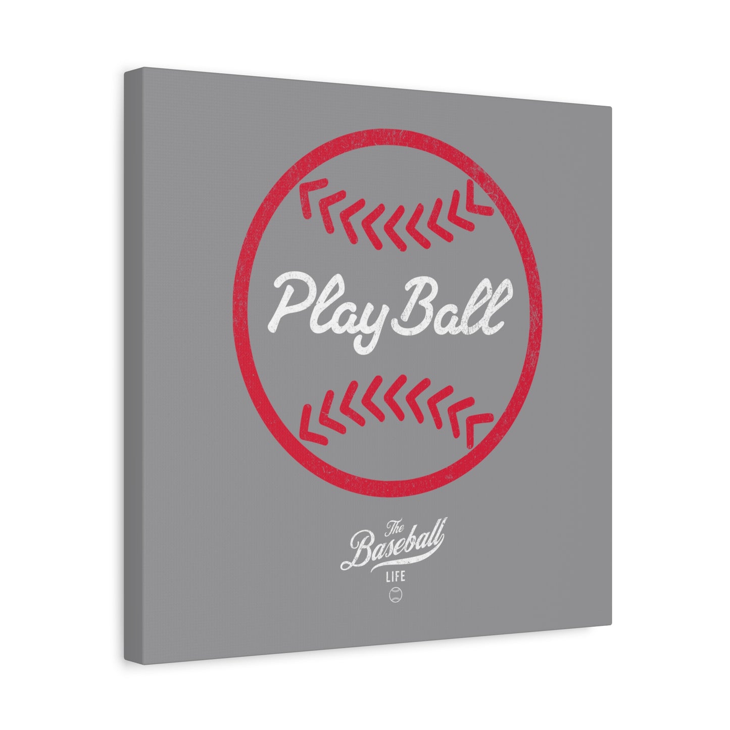 Play Ball Graphic Baseball Wall Art Canvas_Gray