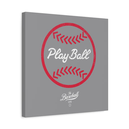 Play Ball Graphic Baseball Wall Art Canvas_Gray