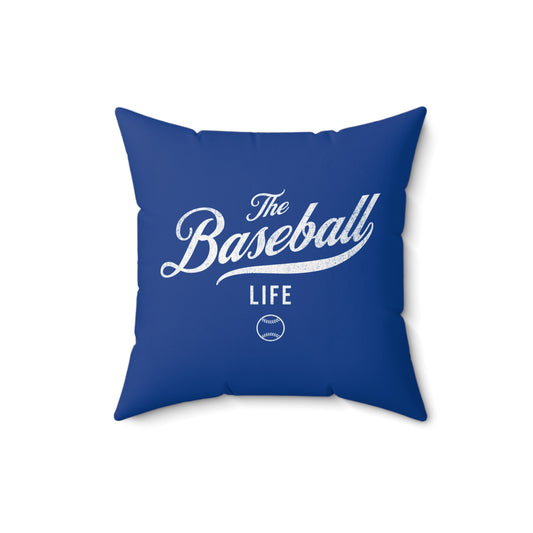 The Baseball Life Accent Pillow_Royal w White Print