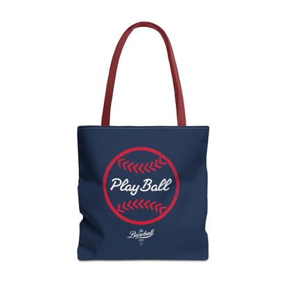 Baseball Icon Play Ball Tote Bag_Navy