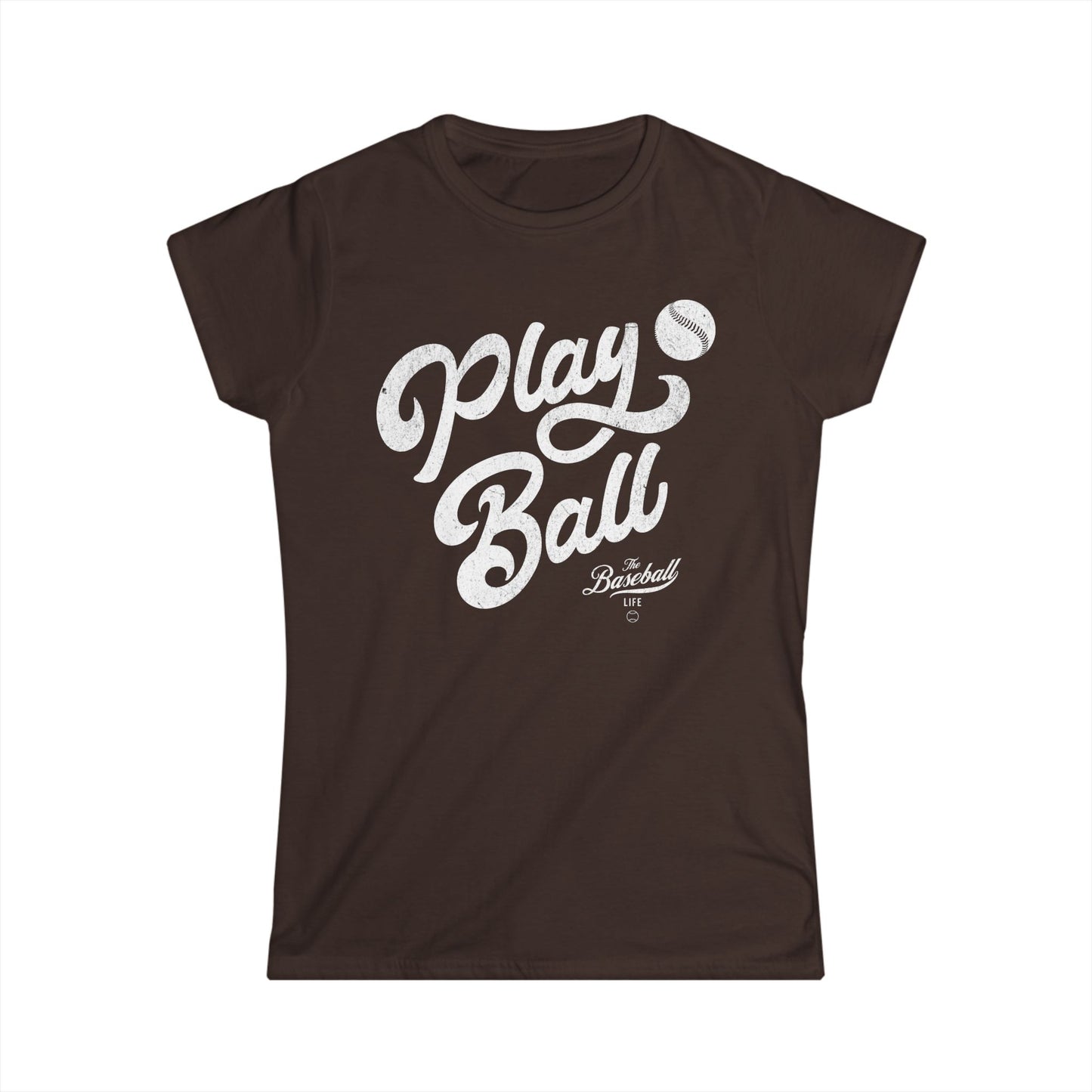 Women's Play Ball Script Baseball T-Shirt