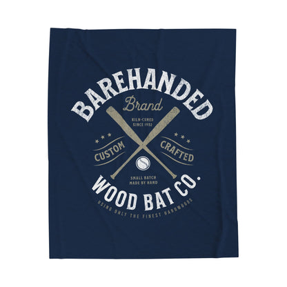 Velveteen Plush Blanket_Barehanded Wood Bat Co._Navy