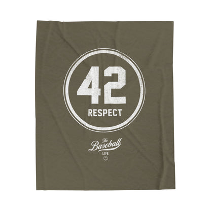 Velveteen Plush Blanket_42 RESPECT Jackie Robinson Tribute_Army