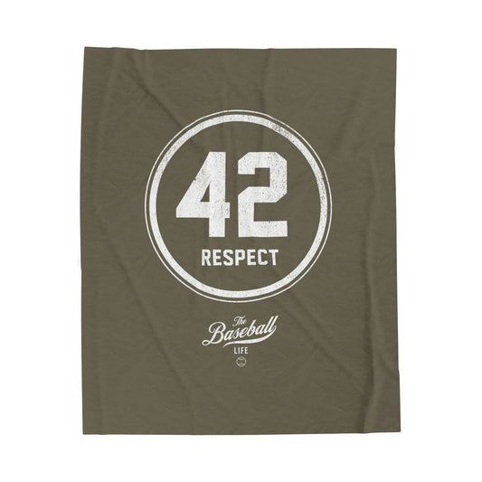 Velveteen Plush Blanket_42 RESPECT Jackie Robinson Tribute_Army