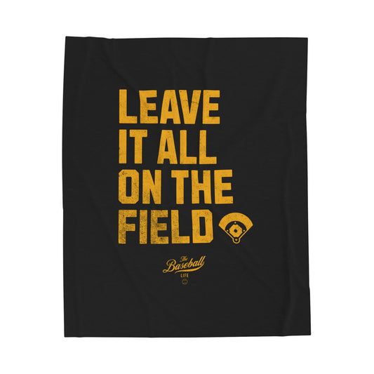 Velveteen Plush Blanket_Leave It All On The Field_Black