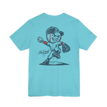 Mr. Baseball Mascot Pitching T-Shirt