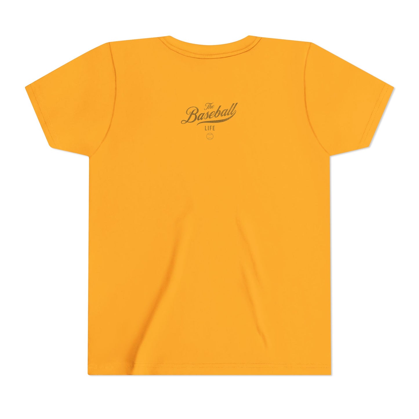 Youth The Baseball Life Classic Script T-Shirt_Old Gold Print