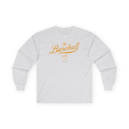 The Baseball Life Long Sleeve T-Shirt_Yellow Gold Print