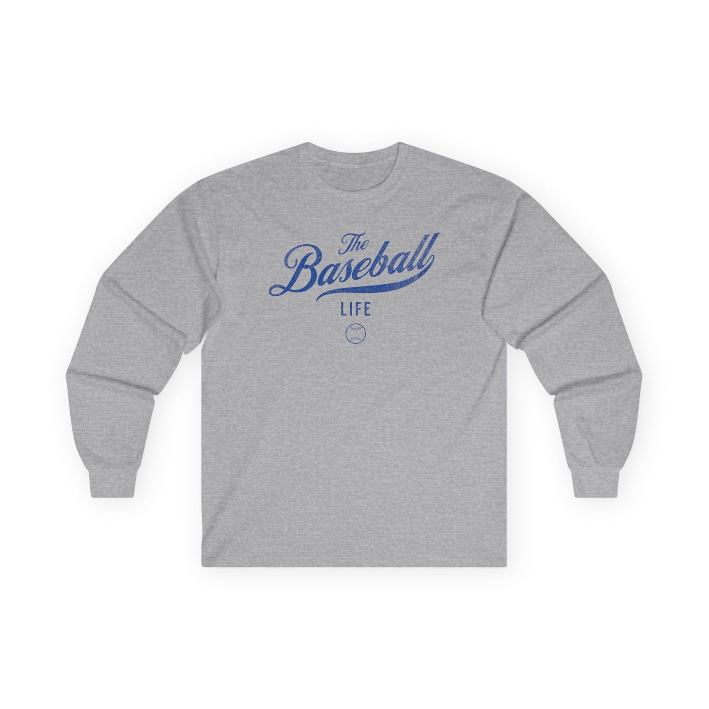 The Baseball Life Long Sleeve T-Shirt_Royal Blue Print