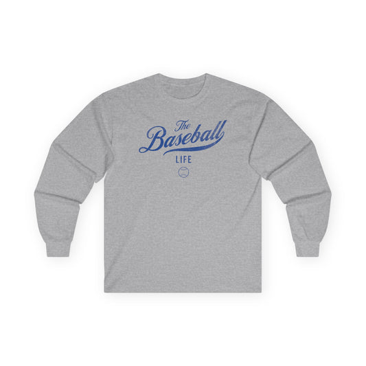 The Baseball Life Long Sleeve T-Shirt_Royal Blue Print