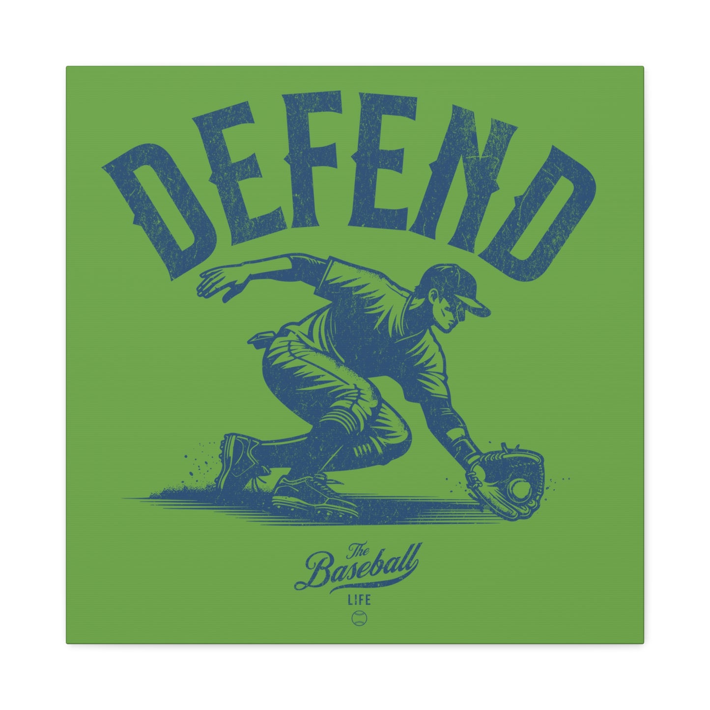 Defend Infielder Wall Art Canvas_Grass Green