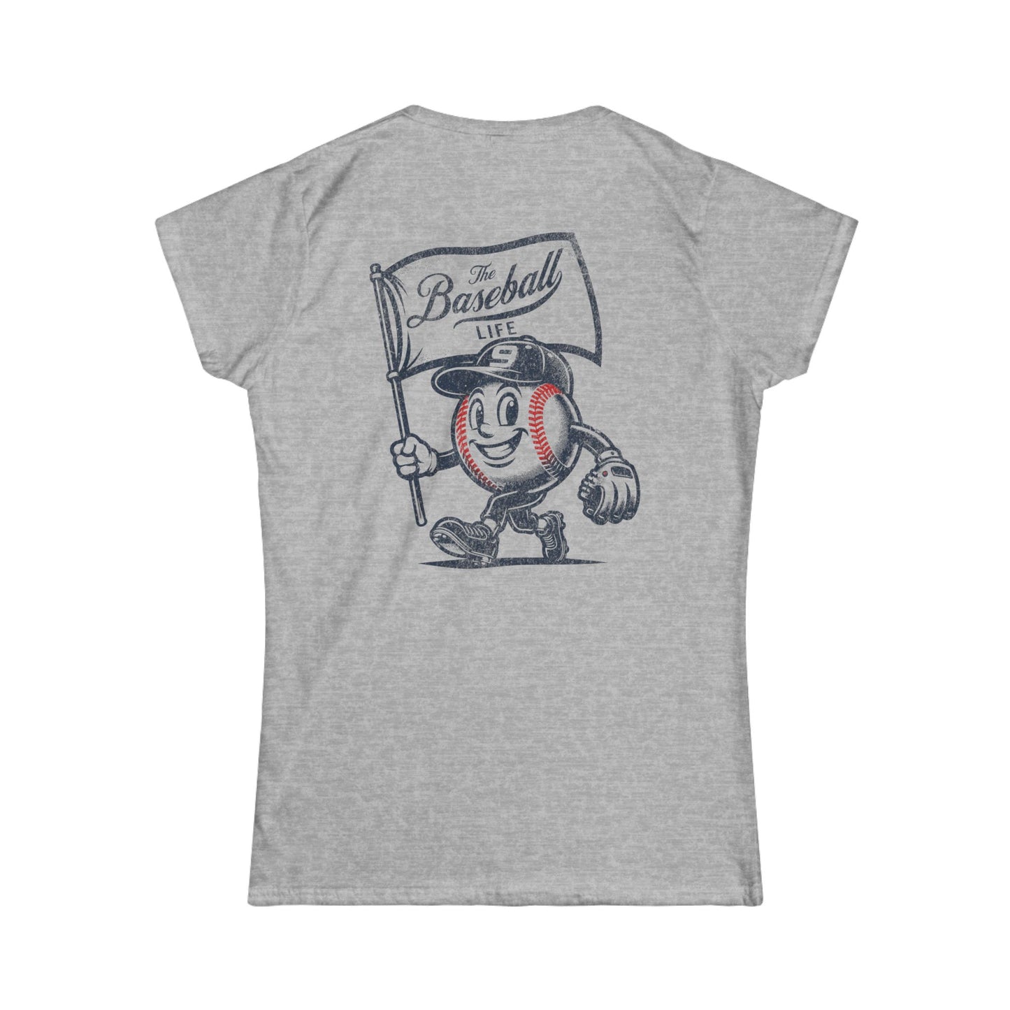 Women's Mr. Baseball Mascot Flying Flag T-Shirt