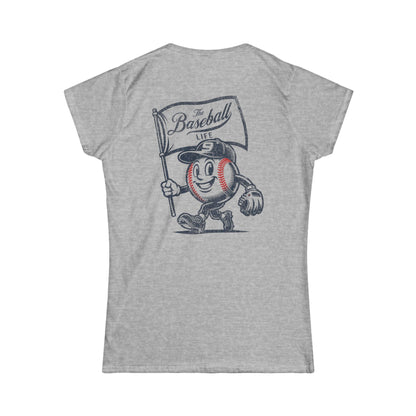 Women's Mr. Baseball Mascot Flying Flag T-Shirt