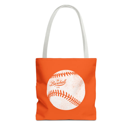 Weathered Baseball Tote Bag_Orange